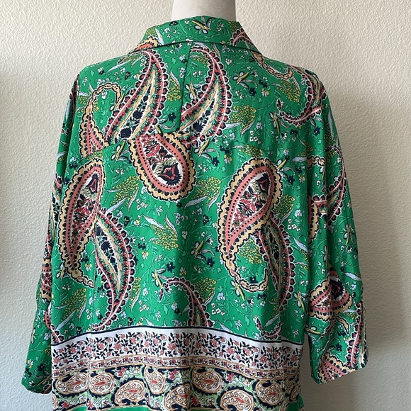 Zara green paisley floral midi dress XL - Picture 5 of 8